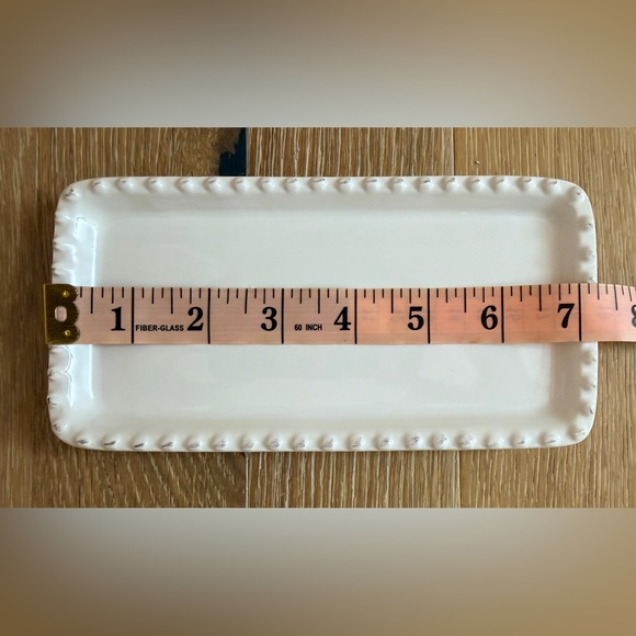 Pier 1 Imports White Butter Dish with Glass Knob - Picture 7 of 7